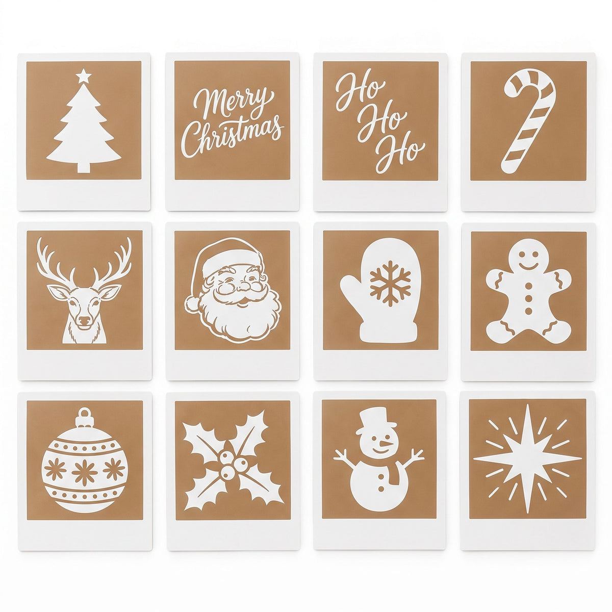 12 wiederverwendbare Weihnachts-Schablonen