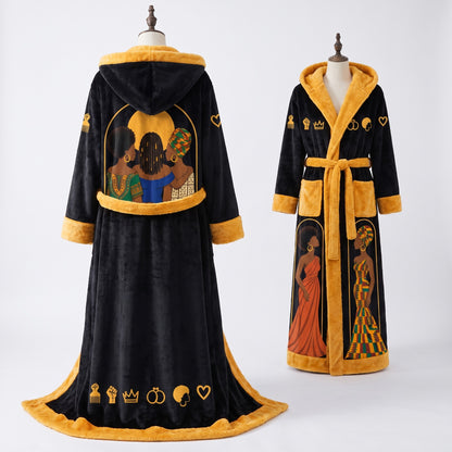 SOULWARM heated robe, front and back